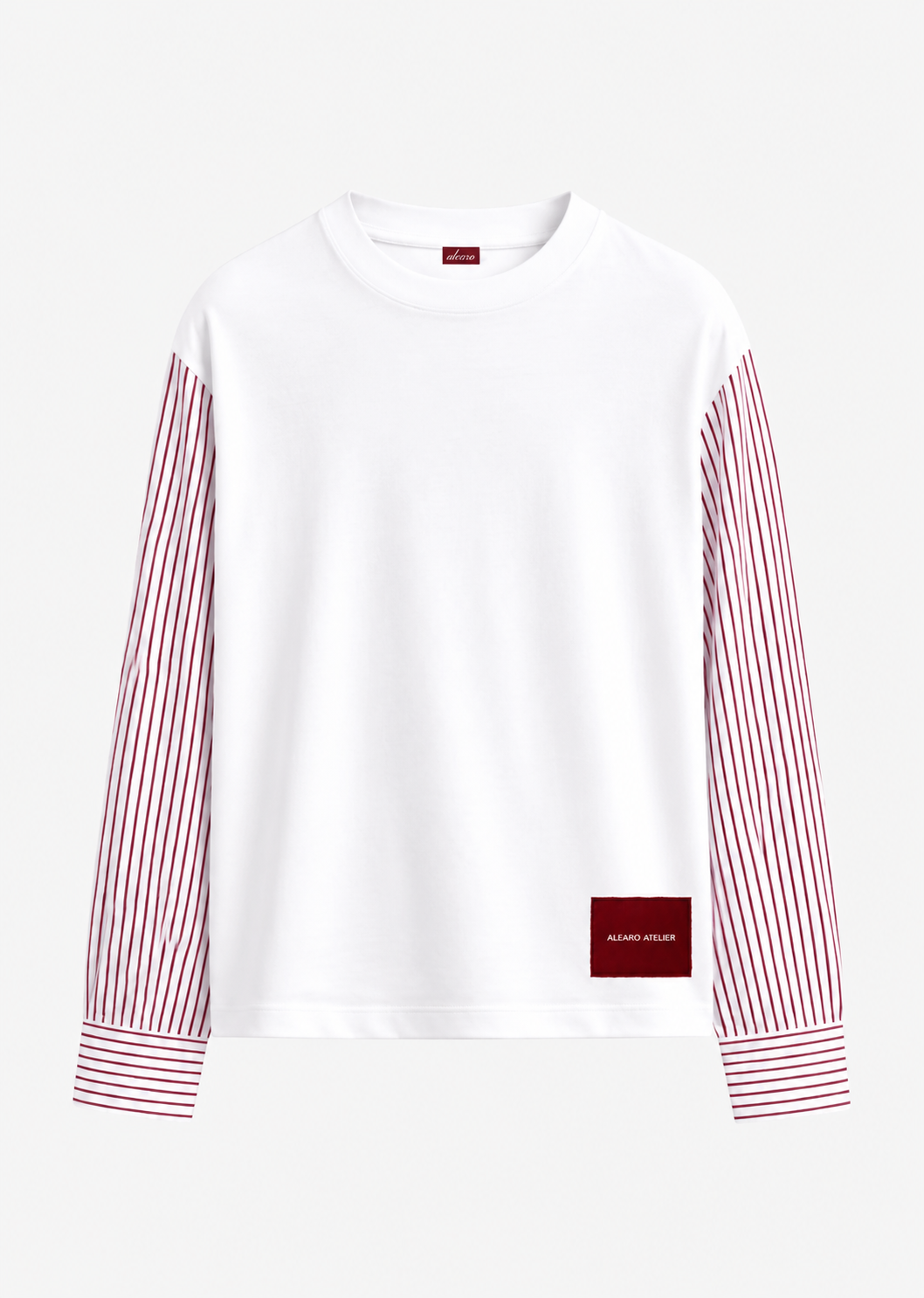 Alearo | Longsleeve Blouse | Burgundy & Wit