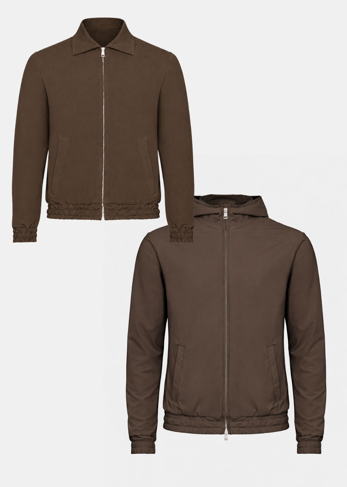 Combi-set | Vest | Vest capuchon | Bruin