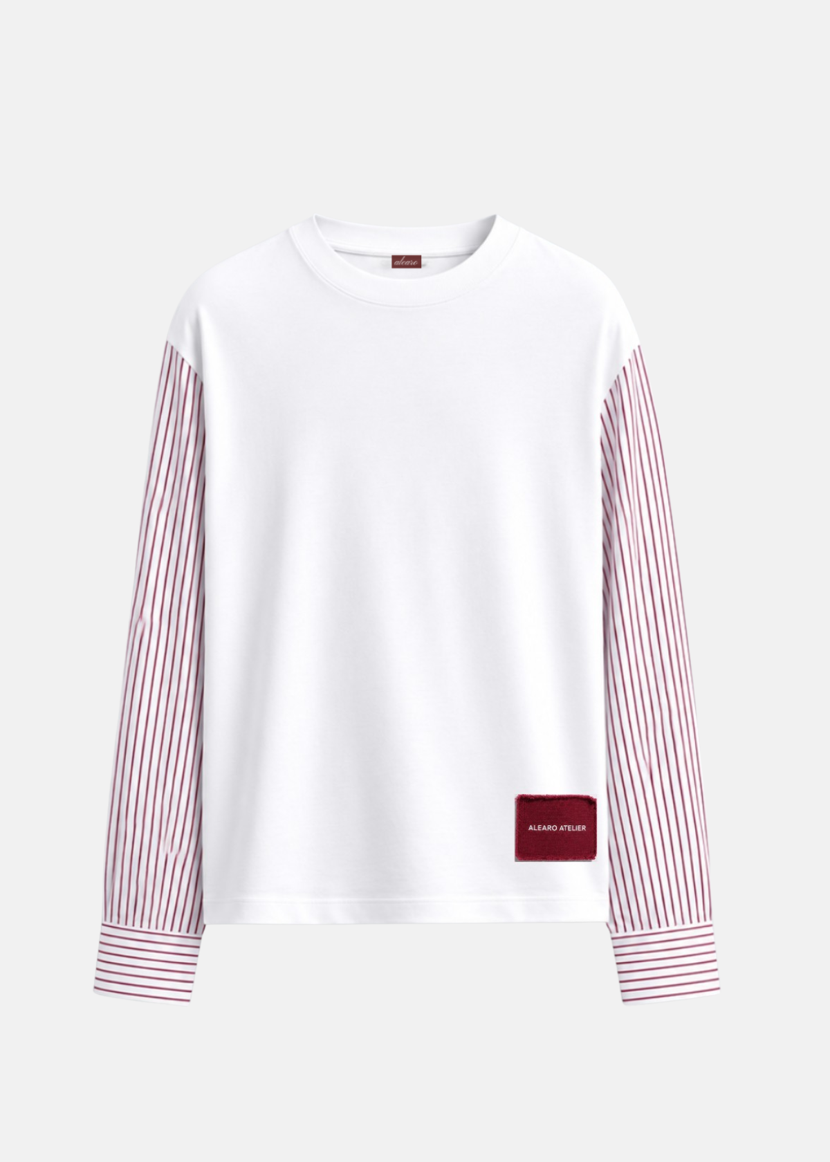 Alearo | Longsleeve Blouse | Burgundy & wit